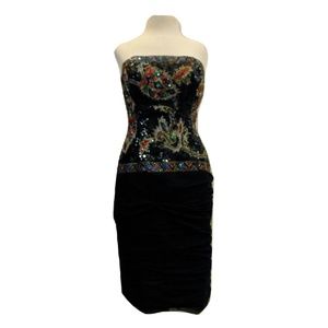 Vintage Designer Ann Lawrence beaded silk dress